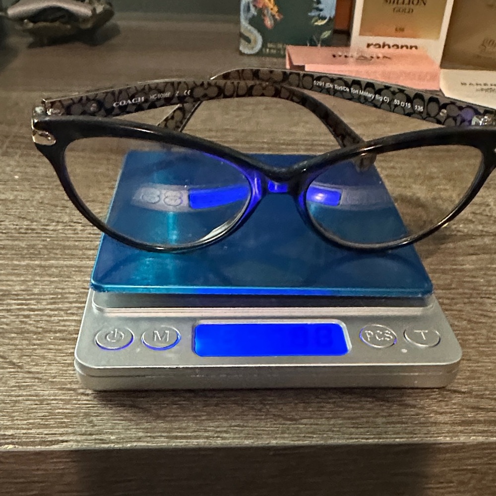 Coach Black and Brown Patterned Eyeglasses/ No Case.
